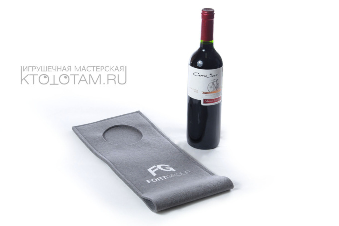 сумка термочехол для вина с логотипом, набор корпоративных сувениров из фетра с логотипом
