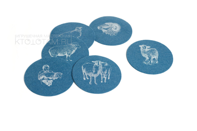 подставка, костер из войлок с овечкой, символом 2015 года