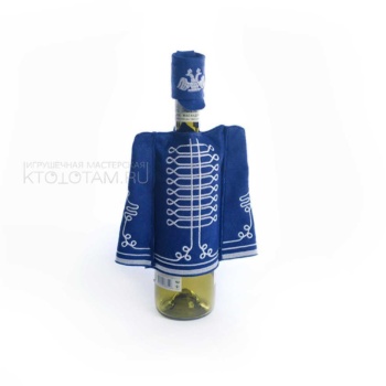 подарочный фигурный чехол для винной бутылки "гусарский мундир"