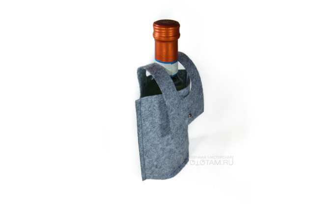 подарочный термочехол для мини-вина из войлока с логотипом