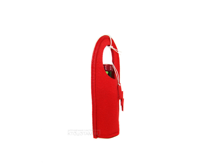 красная сумка из фетра для мини-бутылочки с логотипом