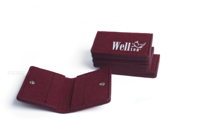 кошелёк для карт из фетра с логотипом заказчика изготовление на заказ