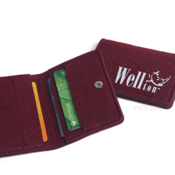 фетровый кошелёк для карт с логотипом заказчика изготовление на заказ