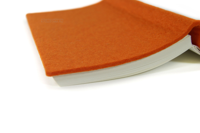 ежедневник с гибкой войлочной обложкой А5 оранжевый, с логотипом на заказ