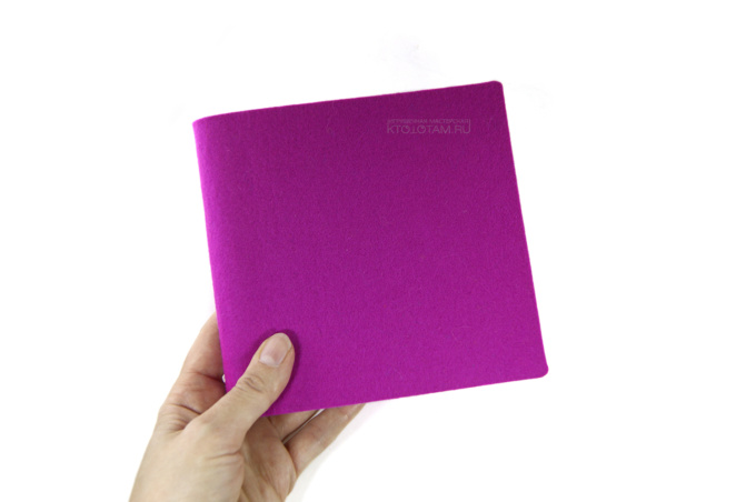 ежедневник с гибкой войлочной обложкой квадратный цвет фуксия, с логотипом на заказ