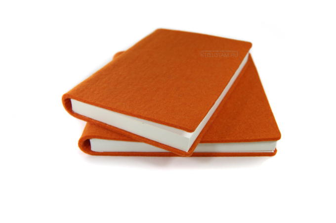 ежедневники с гибкой войлочной обложкой оранжевые с логотипом на заказ