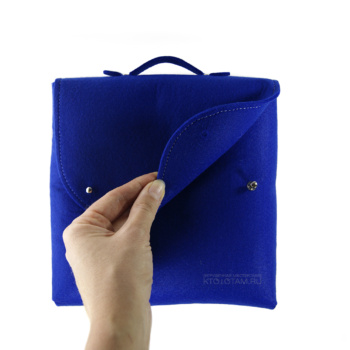 подарочный портфель синий из фетра