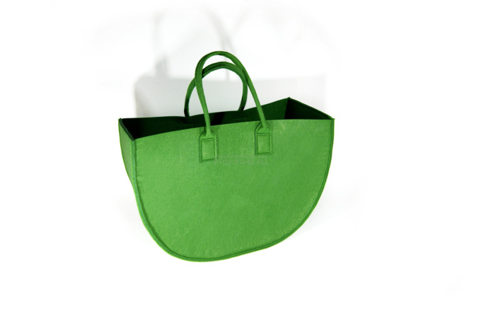 Зеленая сумка из фетра, сумка из фетра с логотипом на заказ