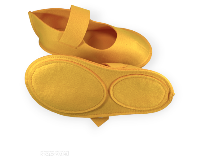 желтые домашние тапочки на застежке из войлока, креативные фетровые товары оптом, сувениры необычные ручной работы оптом