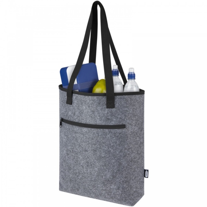 сумка-холодильник из серого фетра, подарки и сувениры ручной работы на заказ оптом, сувениры для партнеров из войлока